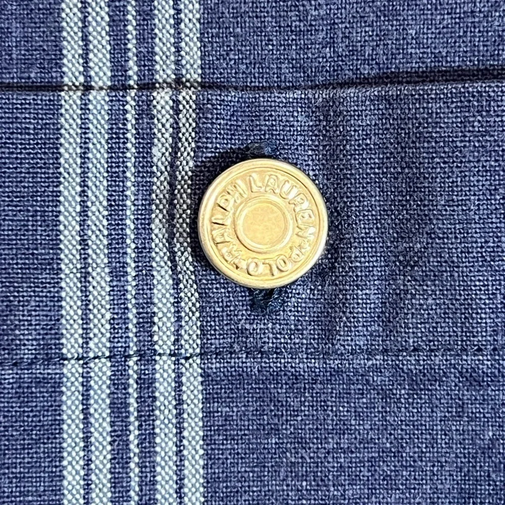 Polo Ralph Lauren Large 100% Cotton Vintage Heavy Shirt Jacket Metal Buttons
